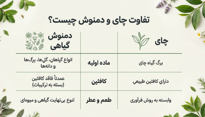 تفاوت چای و دمنوش